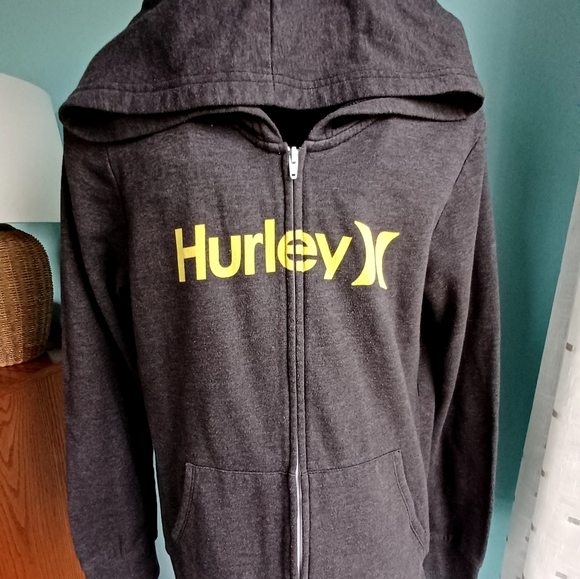 Hurley Tops - Hurley Charcoal Grey Full Zip Hoodie - Women's Size XL